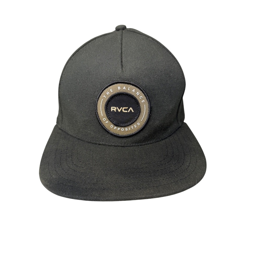 RVCA‎ Radius Snapback Hat Mens Black Balance of Opposites Mid Fit Cap 20980768